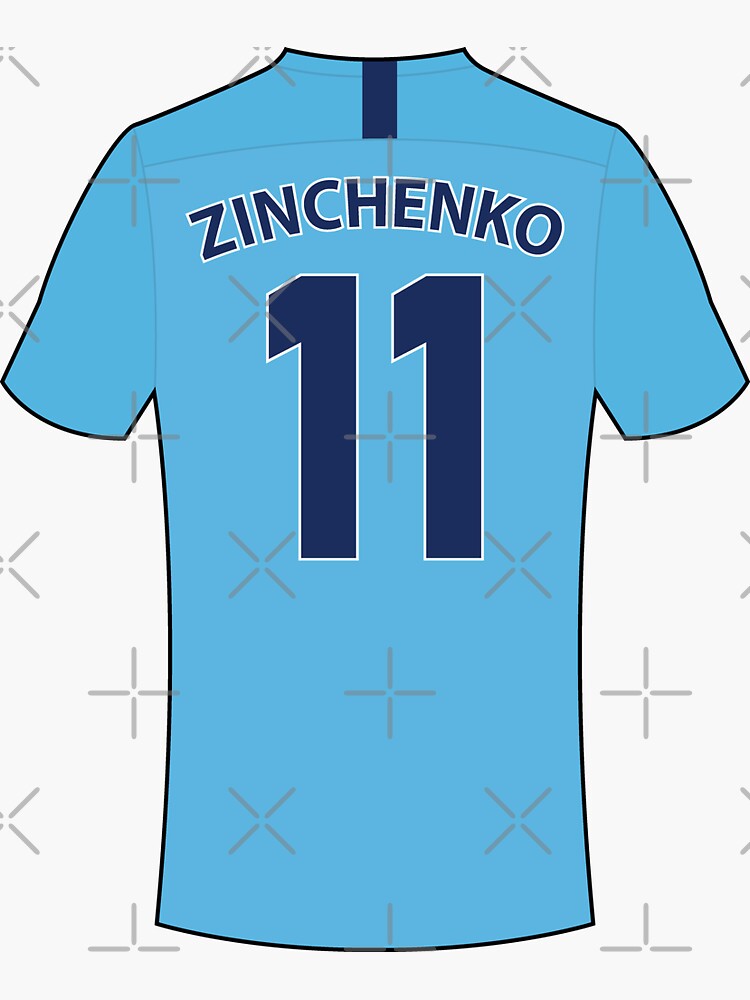 "Oleksandr Zinchenko football jersey with number" Sticker by