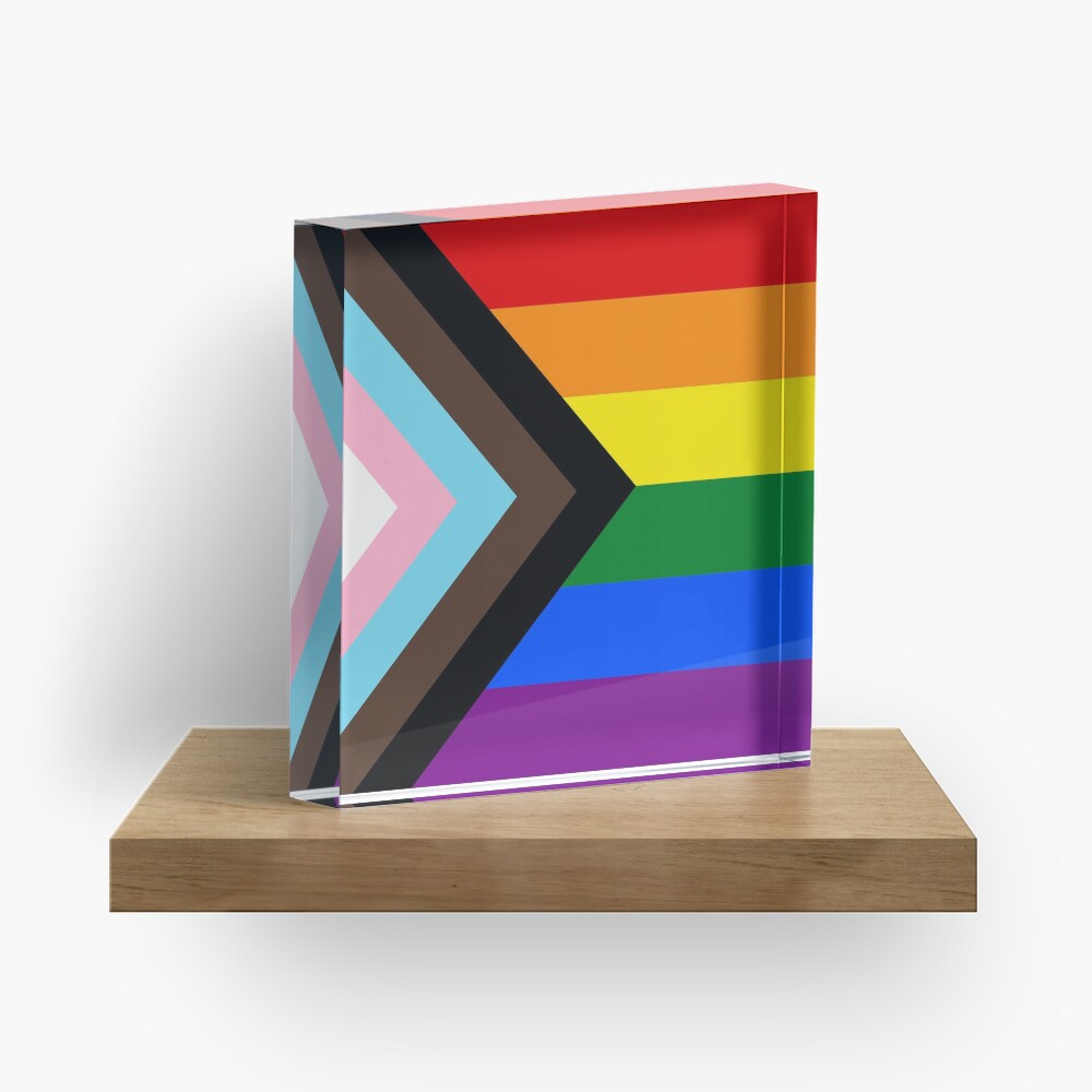 Progress Pride Flag Acrylic Block