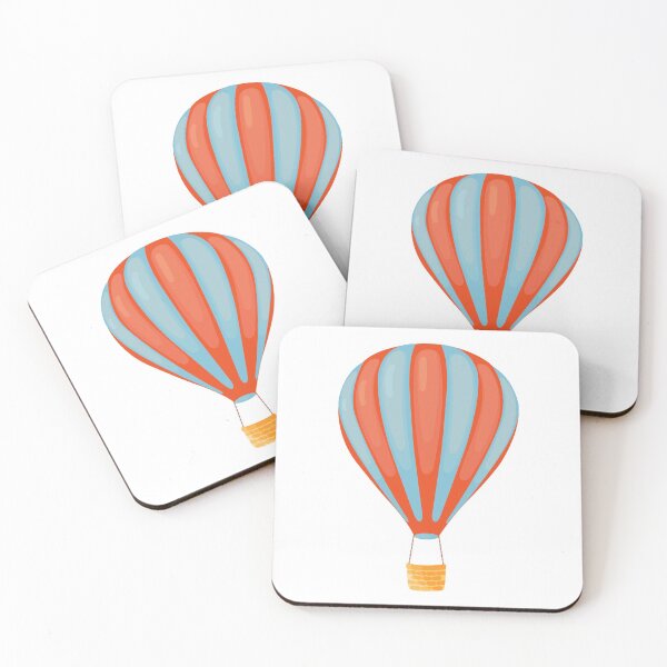 Item preview, Red and blue striped hot air balloon with basket  designed and sold by Mallva.