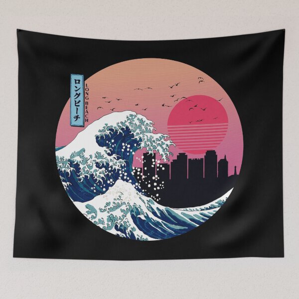 Item preview, Long Beach Kanagawa Wave Retro designed and sold by DFerraz.