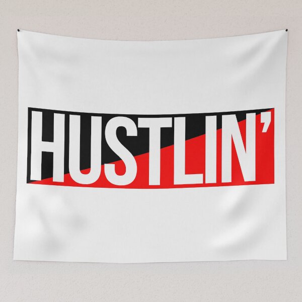 Item preview, Hustlin' Blk Red designed and sold by Tee4Daily.