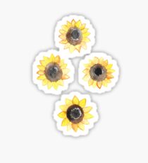 Pegatina Girasoles de acuarela alegre