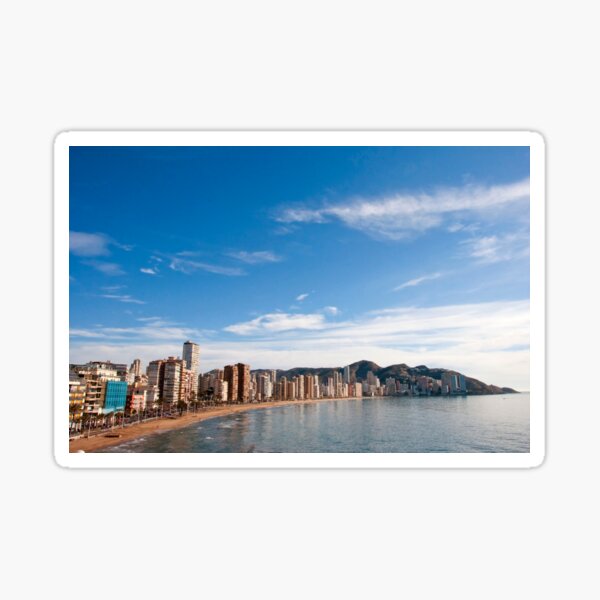 La playa de Levante de Benidorm Costa Mediterránea España Pegatina