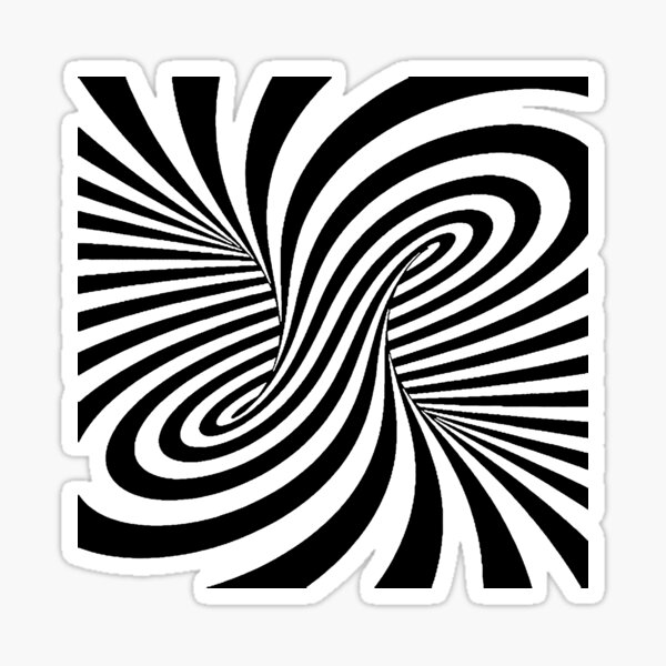 Black and White Trippy Optical Illusions Sticker
