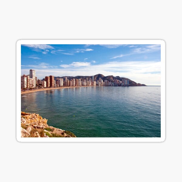 La playa de Levante de Benidorm Costa Mediterránea España Pegatina