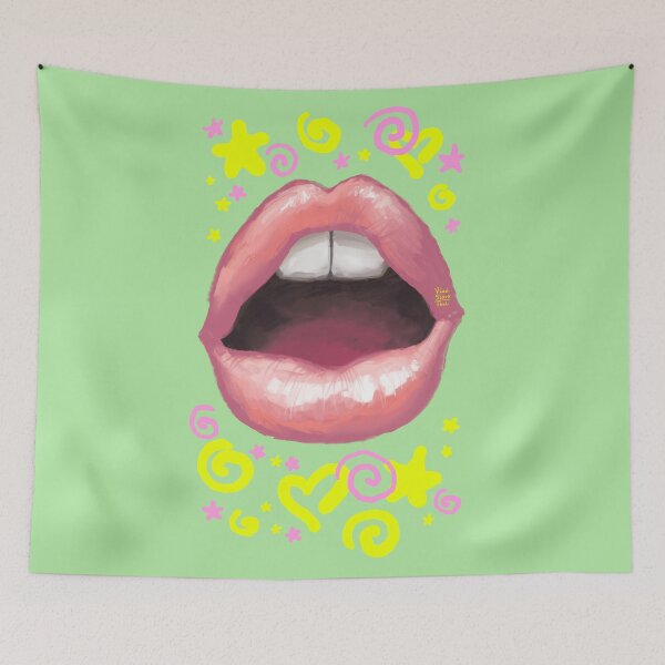 Item preview, Beautiful fashion lips. Sweet lovely sexy cute kiss. designed and sold by RukkiZukkiArt.