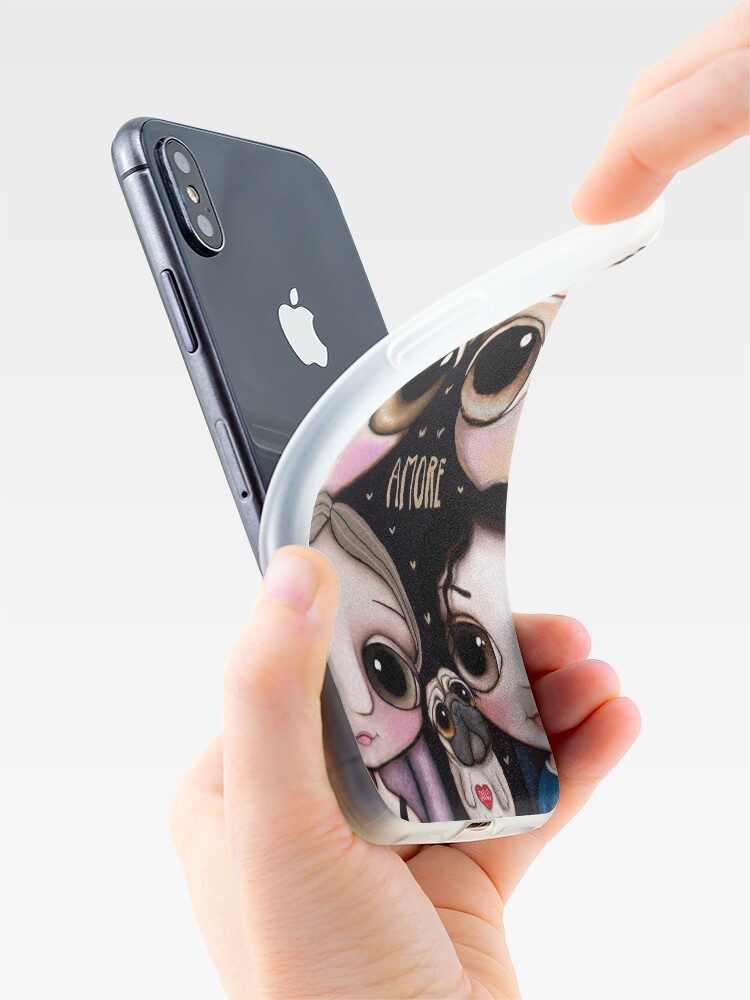 Alternate view of Family: parents, daughters and the pug iPhone Case & Cover