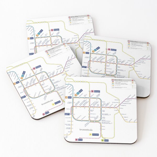 Item preview, Belgium Brussels Subway Metro Tube Train Map designed and sold by KALEIDOSCOPE UK.