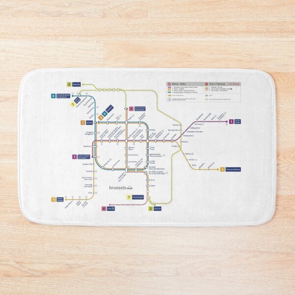 Item preview, Belgium Brussels Subway Metro Tube Train Map designed and sold by KALEIDOSCOPE UK.