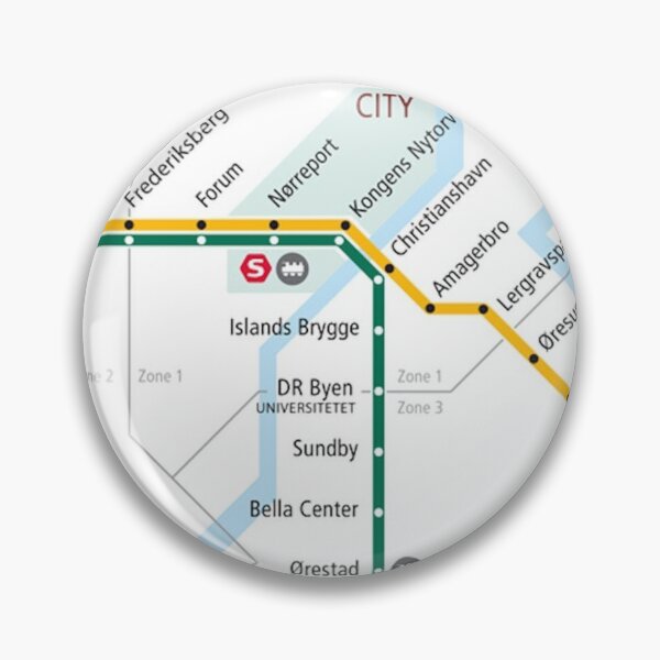 Item preview, Copenhagen Subway Tube Metro Train Map designed and sold by KALEIDOSCOPE UK.