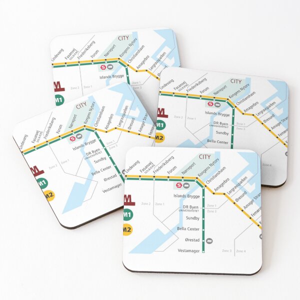 Item preview, Copenhagen Subway Tube Metro Train Map designed and sold by KALEIDOSCOPE UK.