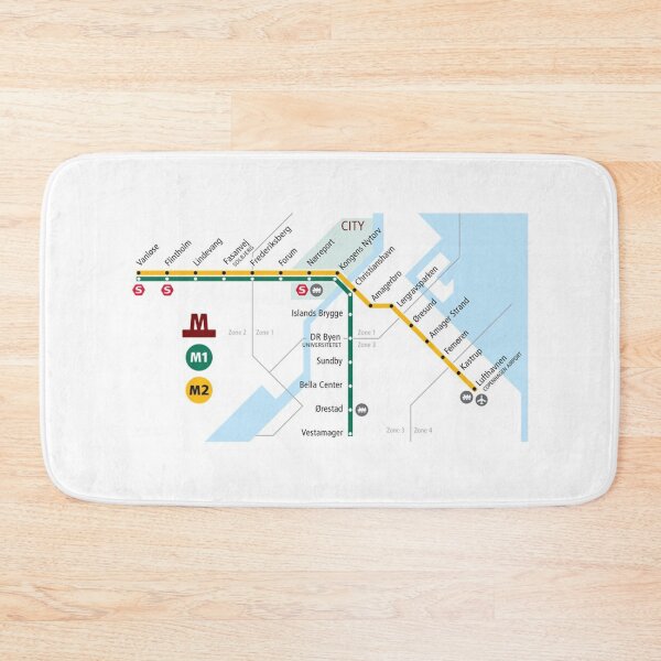 Item preview, Copenhagen Subway Tube Metro Train Map designed and sold by KALEIDOSCOPE UK.