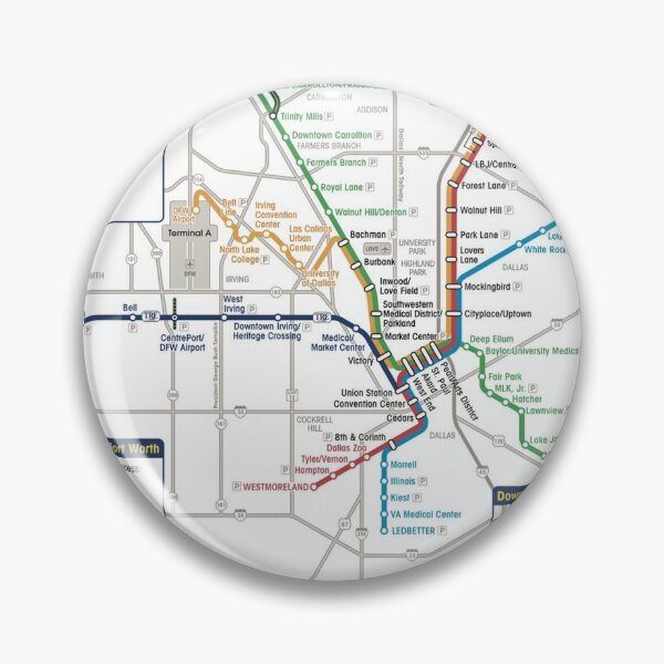 Item preview, Dallas Tube Subway Metro Train Map designed and sold by KALEIDOSCOPE UK.