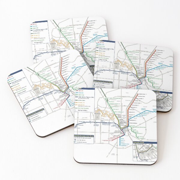 Item preview, Dallas Tube Subway Metro Train Map designed and sold by KALEIDOSCOPE UK.