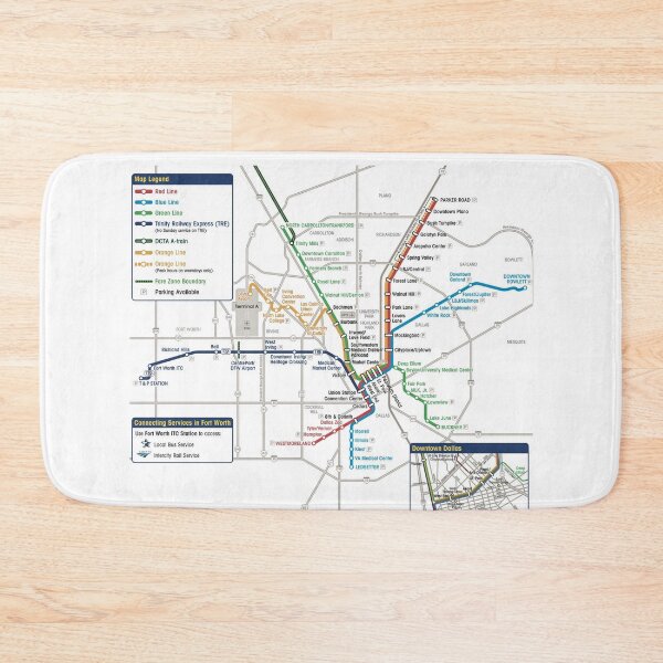 Item preview, Dallas Tube Subway Metro Train Map designed and sold by KALEIDOSCOPE UK.