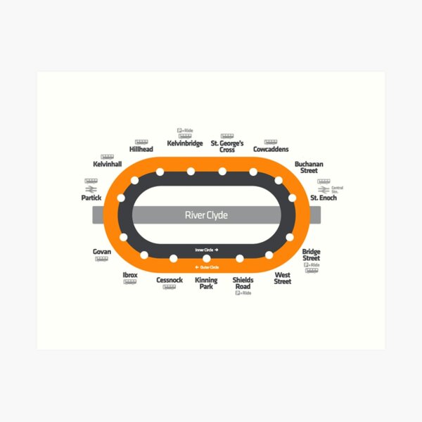 Item preview, Glasgow Scotland Tube Metro Subway Train Map designed and sold by KALEIDOSCOPE UK.