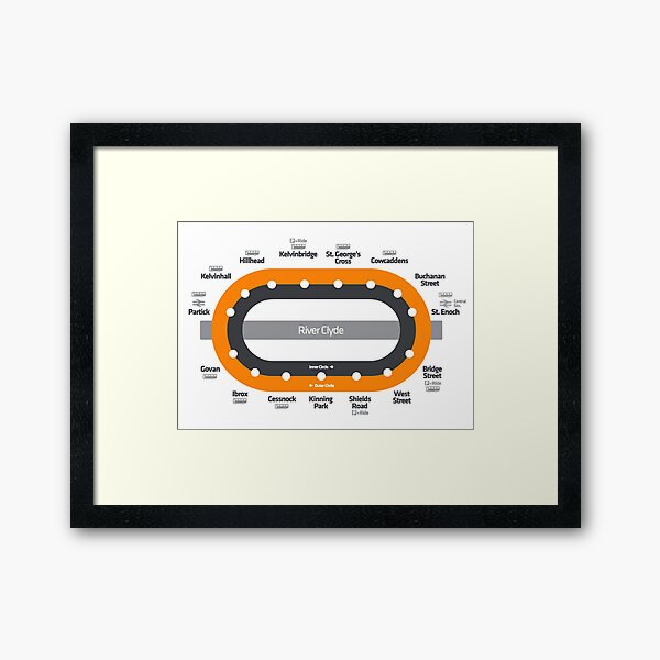 Item preview, Glasgow Scotland Tube Metro Subway Train Map designed and sold by KALEIDOSCOPE UK.