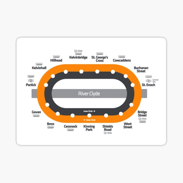 Glasgow Scotland Tube Metro Subway Train Map Sticker