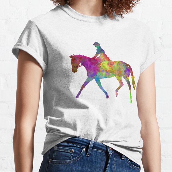 Warrior Riding Horse In Watercolor T-shirt Design Vector Download