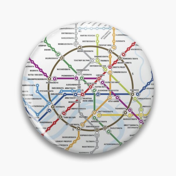 Item preview, Moscow Russia Tube Subway Metro Train Map designed and sold by KALEIDOSCOPE UK.