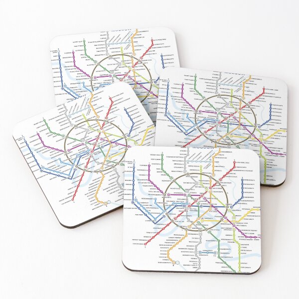 Item preview, Moscow Russia Tube Subway Metro Train Map designed and sold by KALEIDOSCOPE UK.