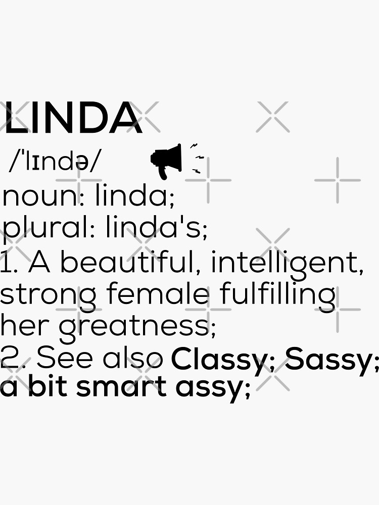 linda-name-definition-sticker-for-sale-by-teelogic-redbubble