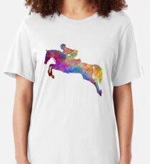 Horse show 06 in watercolor Slim Fit T-Shirt
