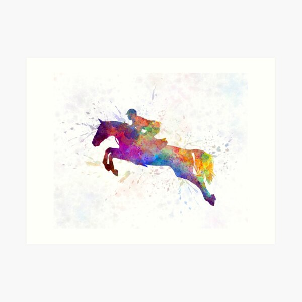 Horse show 06 in watercolor Art Print