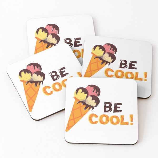 Item preview, Be Cool! Cute typography quote with ice cream designed and sold by lenoleum.