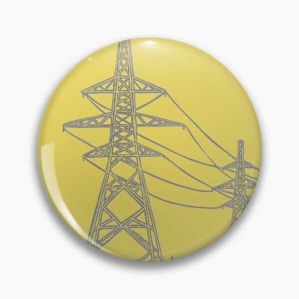 Item preview, Electricity Pylons in Yellow and Grey designed and sold by Maddy Bennett.