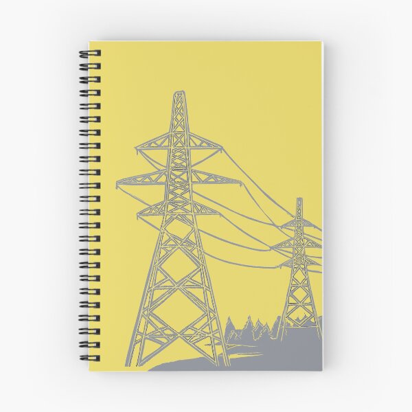 Item preview, Electricity Pylons in Yellow and Grey designed and sold by Maddy Bennett.