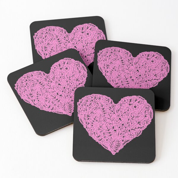 Item preview, Pink Heart With Floral Pattern designed and sold by ArtistPlayStore.