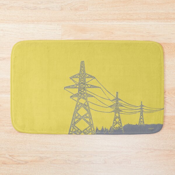 Item preview, Electricity Pylons in Yellow and Grey designed and sold by Maddy Bennett.
