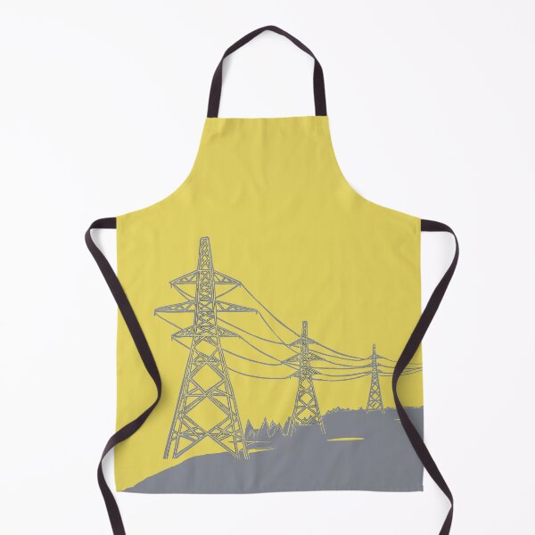 Item preview, Electricity Pylons in Yellow and Grey designed and sold by Maddy Bennett.