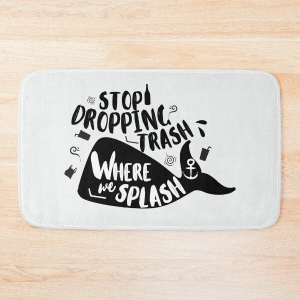 Item preview, stop dropping trash where we splash - whale scene designed and sold by foreco design.