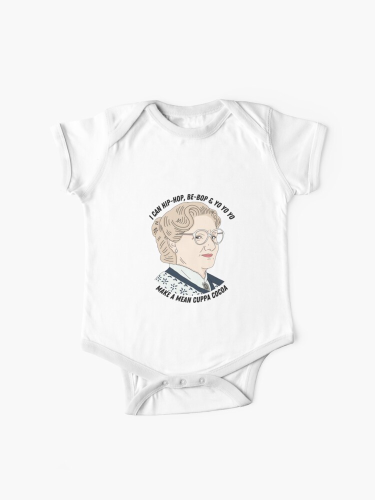 Thumbnail 1 of 2, Baby One-Piece, Mrs Doubtfire Mean Cuppa Cocoa designed and sold by likeapeach.