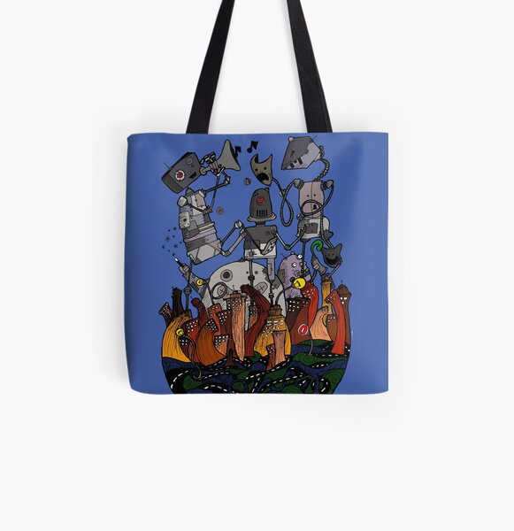 Big robots All Over Print Tote Bag
