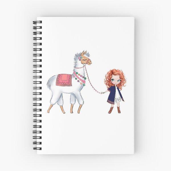 Item preview, Boho style cute girl with llama girly illustration 3 designed and sold by Lalanacliparts.