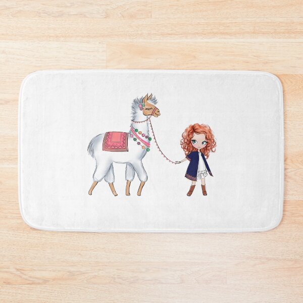 Item preview, Boho style cute girl with llama girly illustration 3 designed and sold by Lalanacliparts.