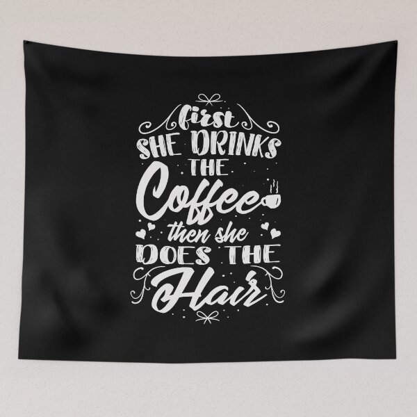 Item preview, First She Drinks The Coffee designed and sold by shirtbubble.
