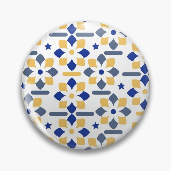 Item preview, Floral pattern with yellow and blue abstract flowers designed and sold by Victoria Riabov.