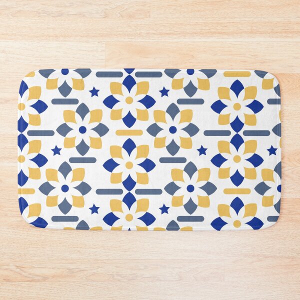 Item preview, Floral pattern with yellow and blue abstract flowers designed and sold by Victoria Riabov.