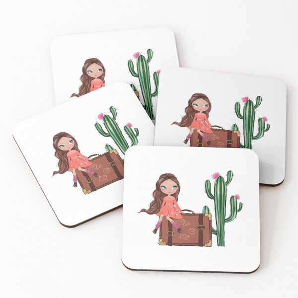 Item preview, Boho style cute girl with cactus girly illustration  designed and sold by Lalanacliparts.