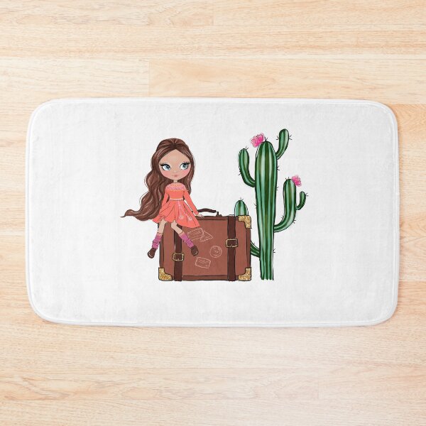Item preview, Boho style cute girl with cactus girly illustration  designed and sold by Lalanacliparts.
