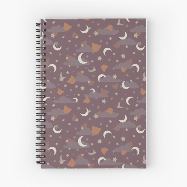Item preview, Anime inspired pattern with cats and moons in chocolate brown and beige designed and sold by camertone.