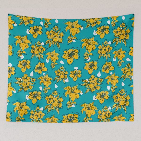 Item preview, Beautiful Yellow Flowers Pattern designed and sold by ArtistPlayStore.