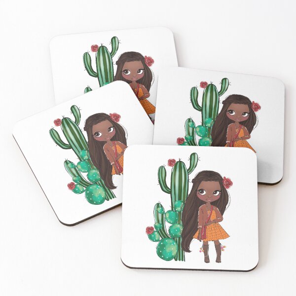 Item preview, Boho style cute girl with cactus girly illustration 1  designed and sold by Lalanacliparts.