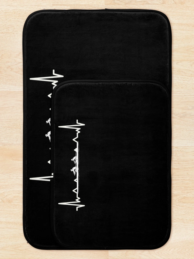 Thumbnail 5 of 6, Bath Mat, Heartbeat Rowing Rower Rowing Boat Loves Boat Racing designed and sold by Nessshirts.