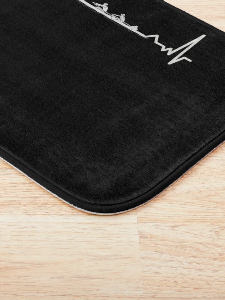 Thumbnail 3 of 6, Bath Mat, Heartbeat Rowing Rower Rowing Boat Loves Boat Racing designed and sold by Nessshirts.