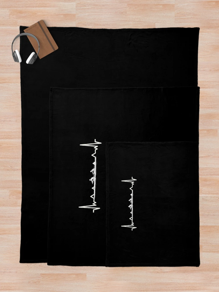 Thumbnail 5 of 6, Throw Blanket, Heartbeat Rowing Rower Rowing Boat Loves Boat Racing designed and sold by Nessshirts.